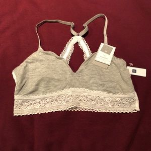 Soft gray racerback bralette